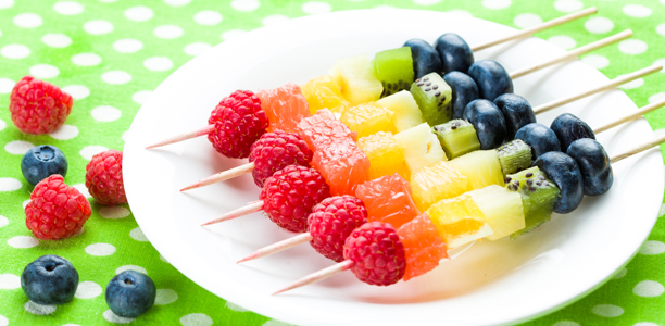 Rainbow skewers – a fun and healthy party or lunch box food