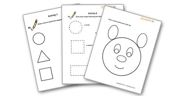 shapes for kids worksheets